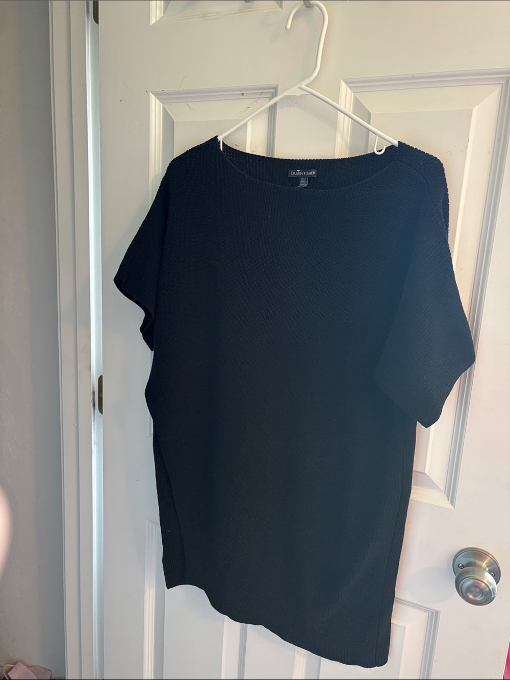 Eileen Fisher Black Ribbed Knit Top